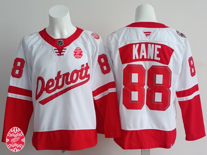 Men Detroit Red Wings #88 Kane White 2025 Fanatics Home Premium NHL Jersey style 3